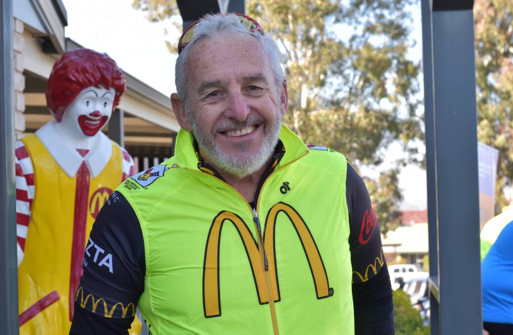 HUGE EFFORT: Bill Cox has been riding in the Ronald McDonald charity ride from New England for 18 years.