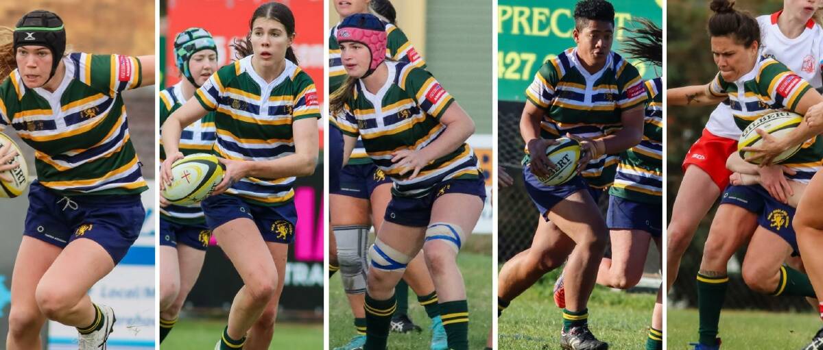 Tahlia Morgan, Clare Harpley, Charlotte Goldman, Lekah Mohena and Sky Gordon-Briggs will line up at the Festival of Rugby. Pictures by Catherine Stephen