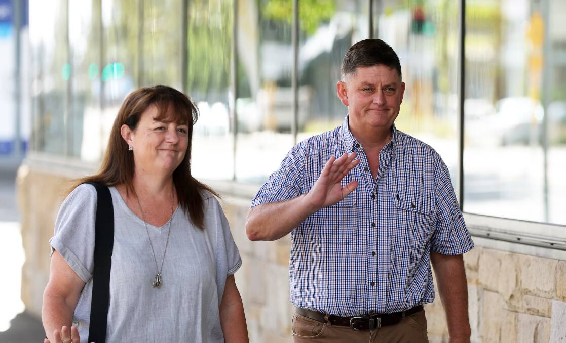 Leanne Mullen and her husband Matt enter court last week for Brett Button's hearing. Picture by Peter Lorimer