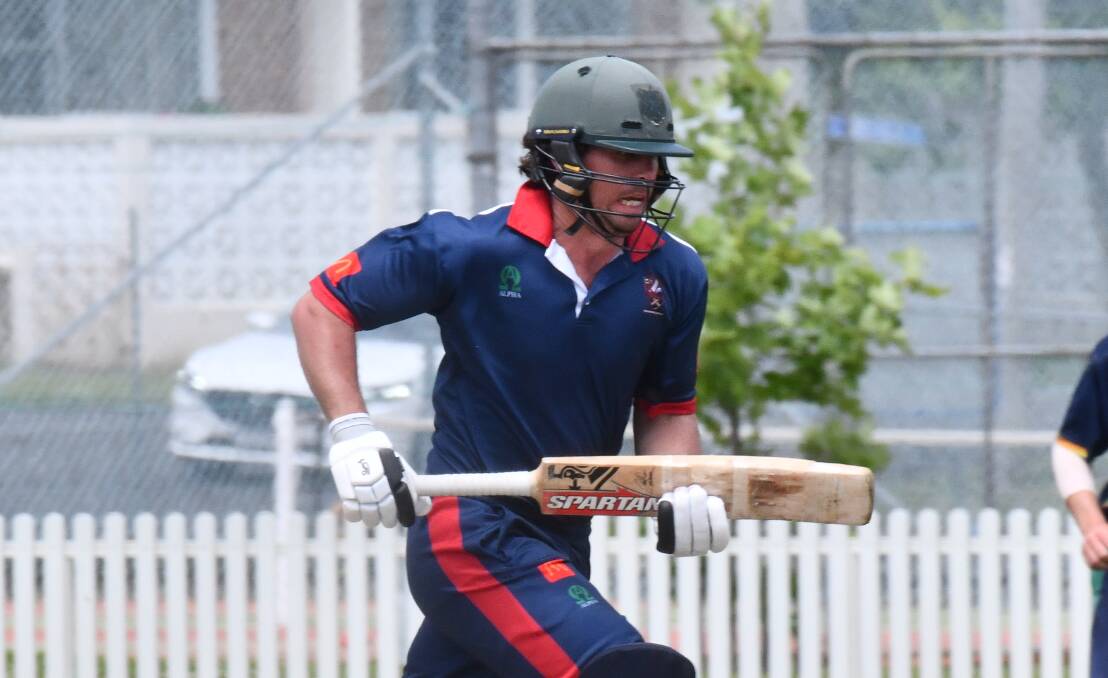 Matthew Everett was in fine form for Western on Saturday as he blasted a century of previously undefeated Riverina. Picture by Carla Freedman.