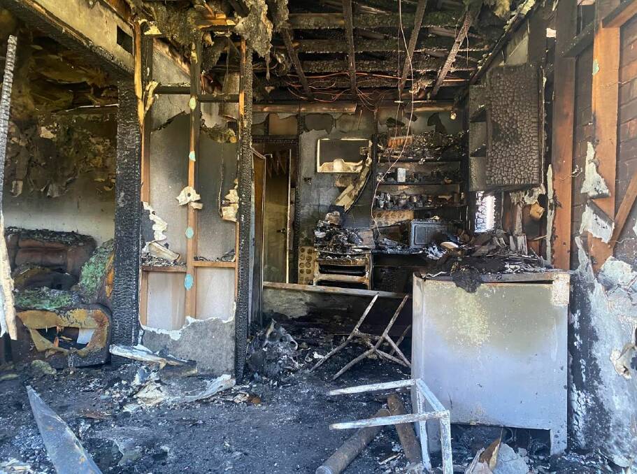 The kitchen was destroyed when the fire ripped through. Picture supplied