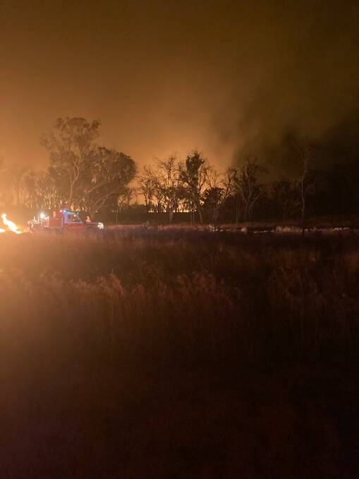 The fire continues to burn near Bundarra. Picture by NSW RFS