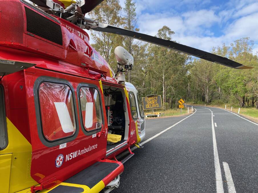 The Westpac Rescue Helicopter Service (WRHS) was tasked to the scene with a critical care team on board. Picture supplied by WRHS