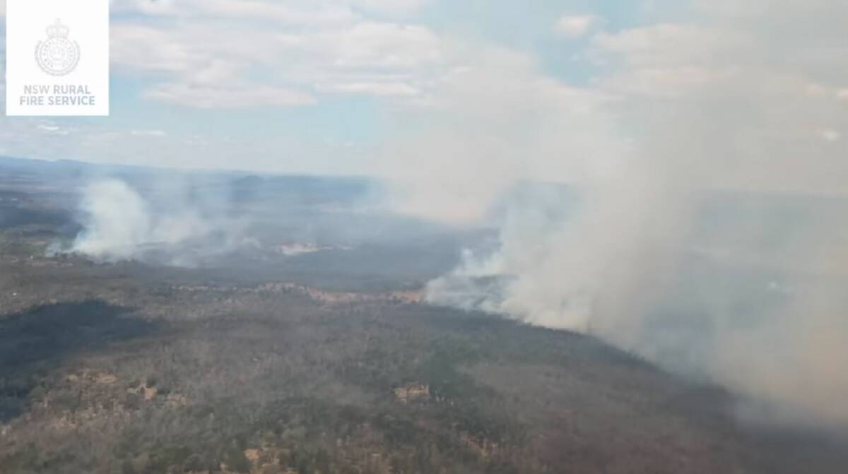 The fire is burning west of Bundarra. Picture by NSW RFS