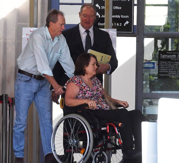 Shanyn Worley leaves court on Friday with her husband and barrister. Picture by Gareth Gardner