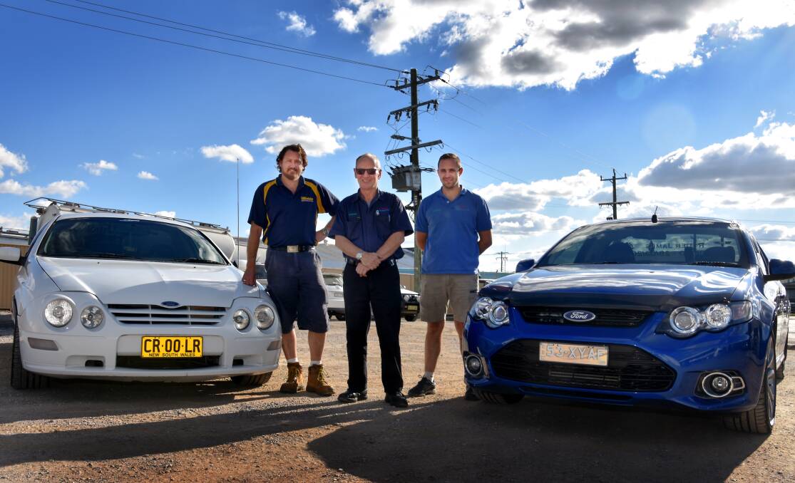 CLASSIC CARS: Bodie Williams, Henry Melssen and Mick Mehrton are looking forward to the Tamworth motor show this weekend. Photo: Andrew Messenger