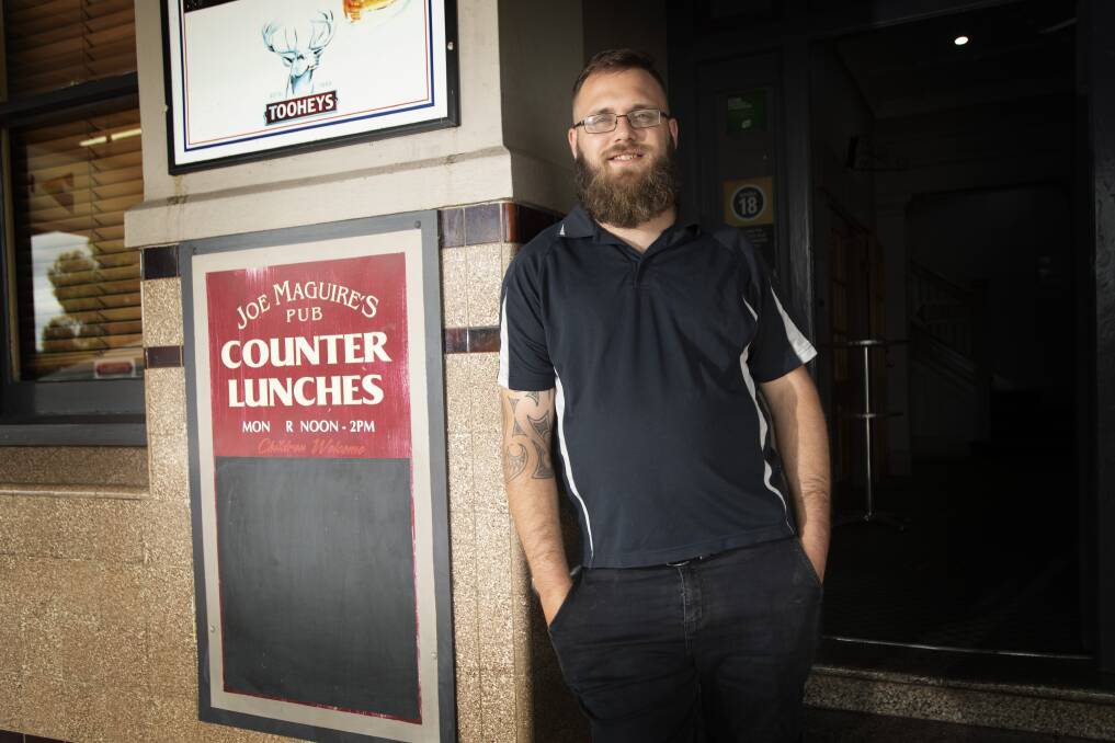 BIG BOOST: Joe Maguire's Pub is one of over a dozen in Tamworth signed up to the Dine and Discover vouchers. Venue Manager Nick Bradbery. Photo: Peter Hardin