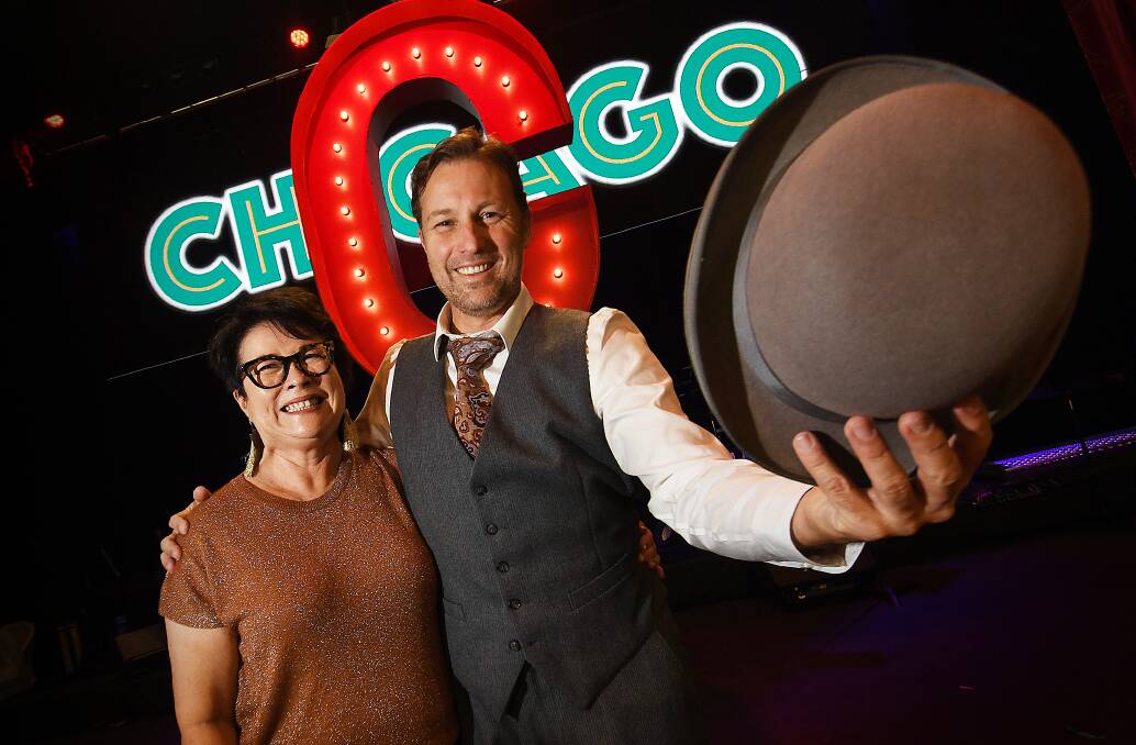 Ben Simpson (Billy Flynn, right) and director Larni Christie prepare for opening night of the iconic musical Chicago. Picture by Gareth Gardner
