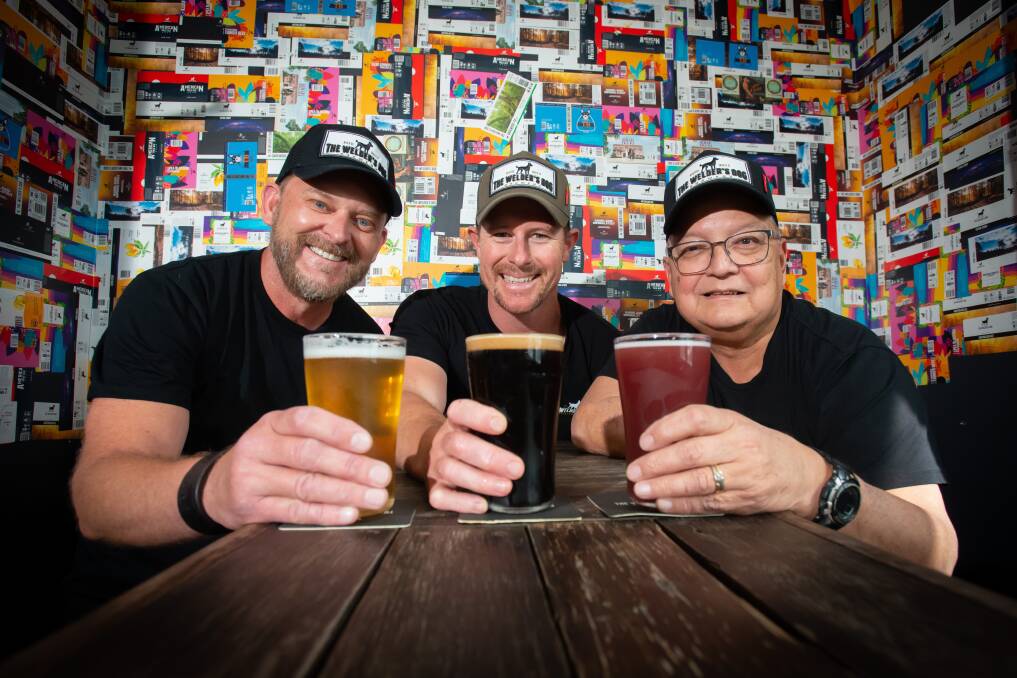Tony Langford, Ben Coombes and Richard Manning from The Welder's Dog, which will have ten brews on tap at Brewfest. Picture by Peter Hardin