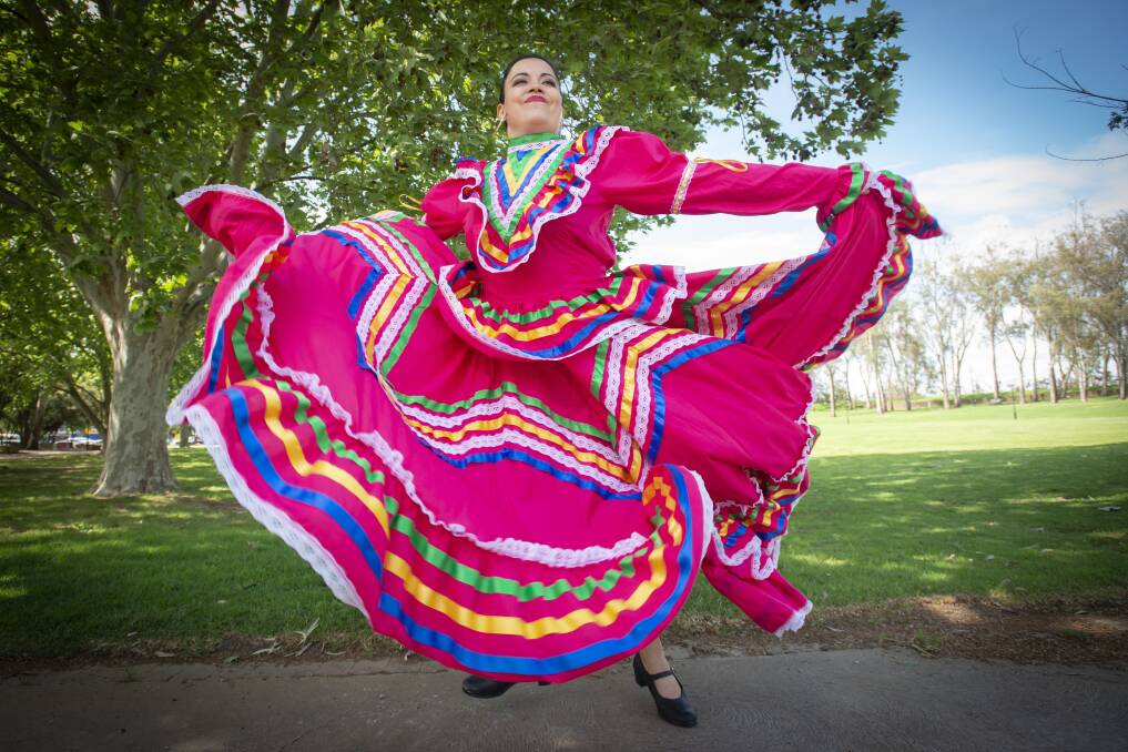 Sandra Zuniga Manquez will perform traditional Mexican dance to thousands of locals this Saturday at Fiesta la Peel. Picture by Peter Hardin
