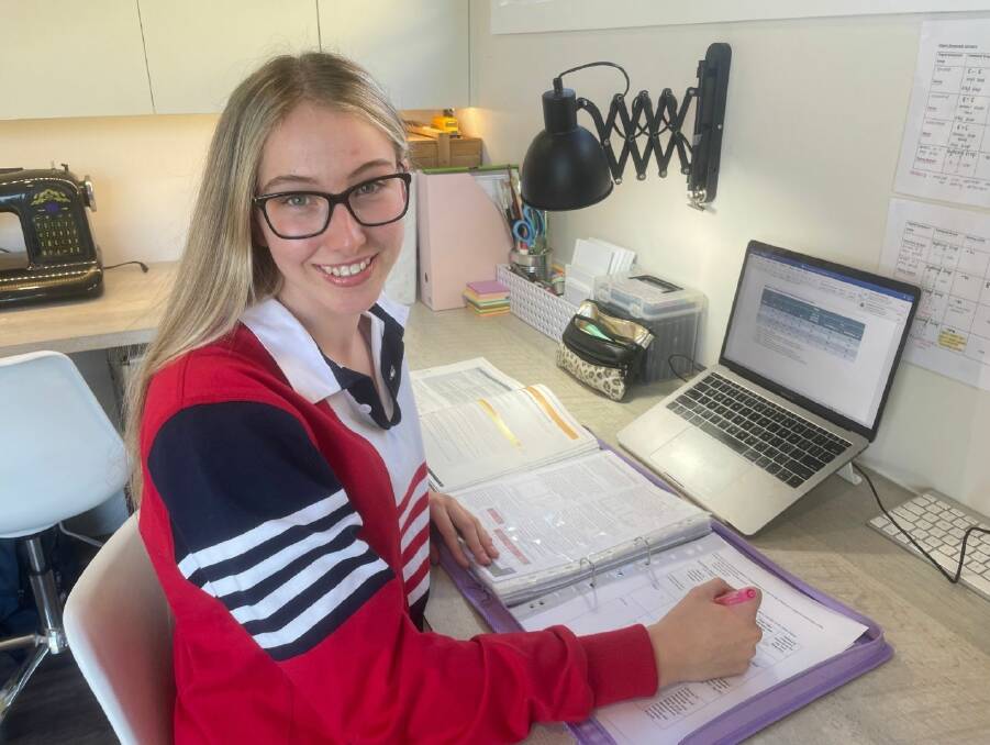 GETTING READY: Calrossy Anglican School Year 12 student Mia Thompson said the exam timetable provides students with peace of mind. Photo: Supplied 
