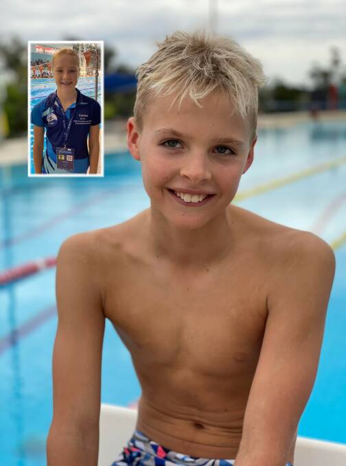 Jacob Smith and Tahlia Smith (inset) will both relocate to Brisbane in the coming weeks to pursue elite swimming careers. Picture by Aaron Smith. 