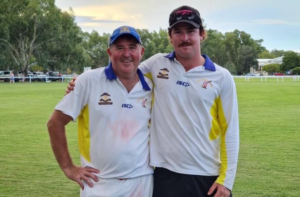 Jason and Nathan Trindall have taken to the field together for over a decade, and the former said he most likely wouldn't still be playing if it weren't for his son's presence in the team. Picture supplied. 