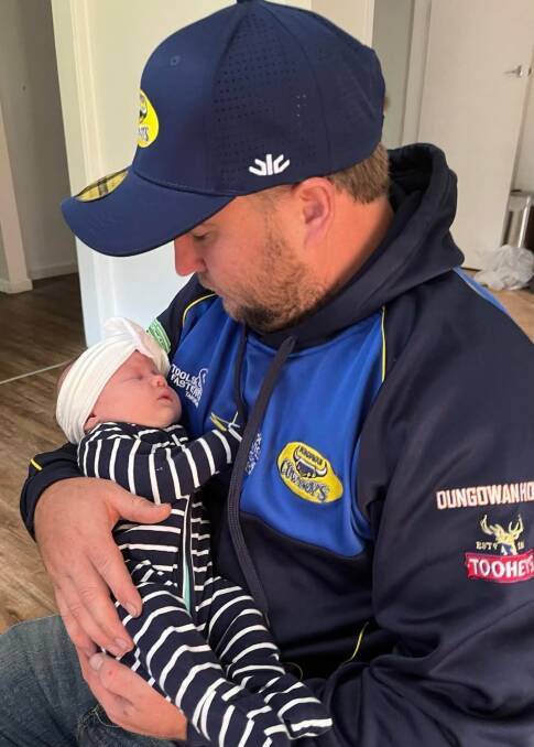 Collins holds his new daughter Tilly, who he said has brought a new perspective and a "big responsibility" into his life. Picture supplied.