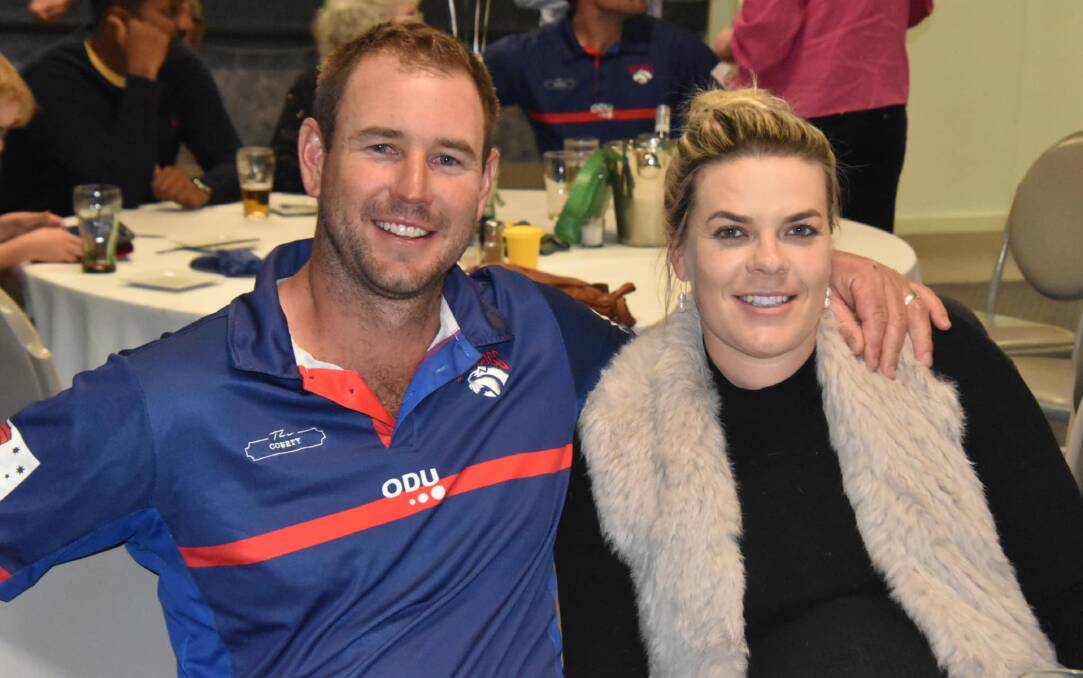 James Mack and his wife, Danielle, at the Gunnedah Bulldogs presentation night recently. Picture by Gunnedah and District Australian Football Club.