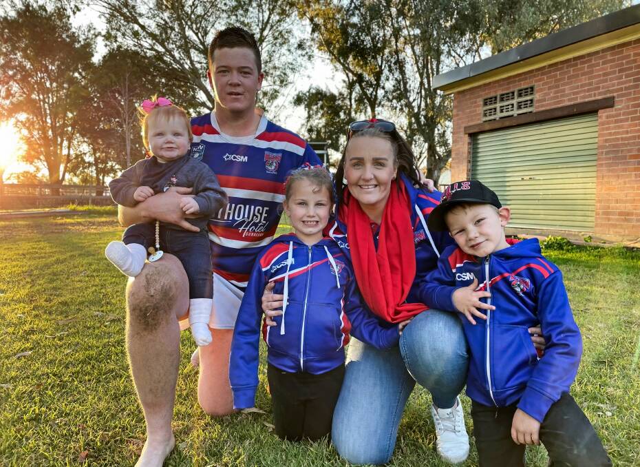 Linc Smith and his daughter, Marlee, circa 2022, along with his partner and Marlee's mum, Tina Dawe, and her children Sophia and Coby. Picture by Mark Bode