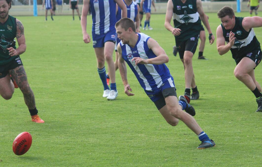 Matt Hall (seen here during the 2022 season) has played for the Tamworth Kangaroos since 2018. Picture by Zac Lowe.