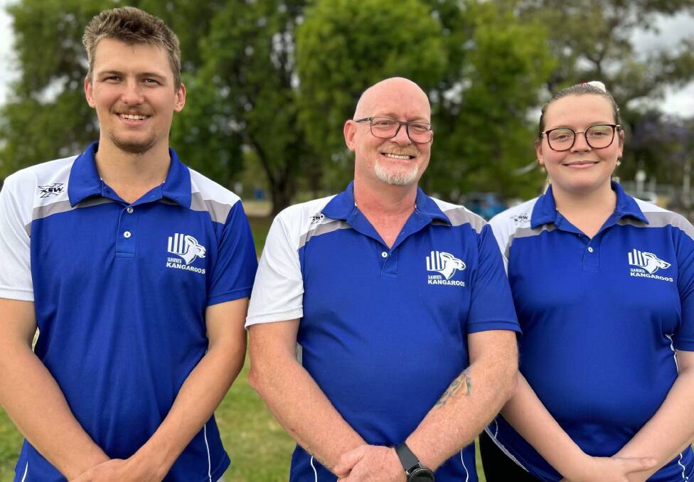 Matt Hall (left), Stuart Goldfinch, and Emily Goldfinch will guide the Kangaroos men and women in 2023. Picture supplied.