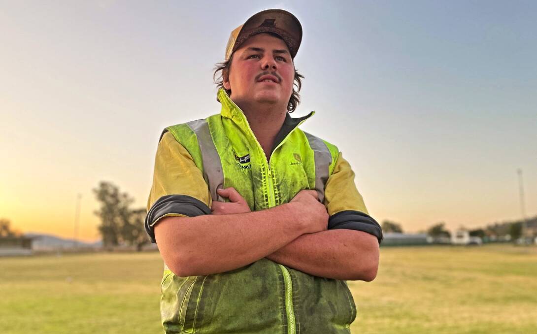 Fresh from a day's work as a diesel mechanic, Charlie Parsons looks forward to Werris Creek's semi-final clash with the Kootingal-Moonbi Roosters this Sunday. Picture by Zac Lowe.