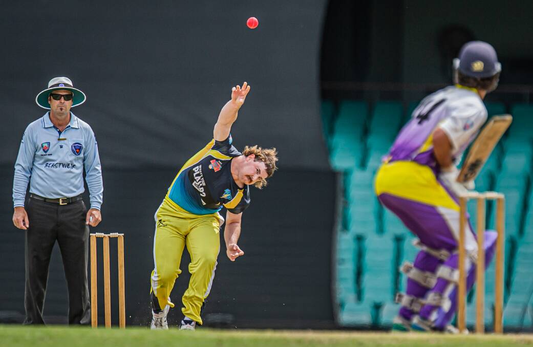 Delivered: Nathan Trindall was one of the Northern Inland Bolters' standout bowlers in their Regional Bash semi-final. Photo: Benjamin Churcher.