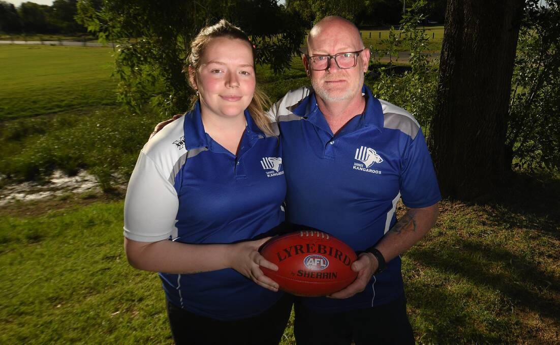 Emily Goldfinch and her father, Stuart, co-coach the Tamworth Kangaroos women together. Picture by Gareth Gardner. 