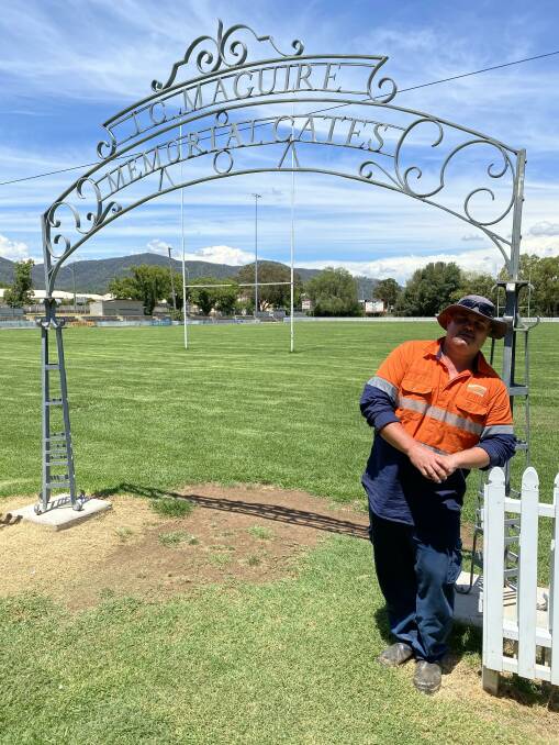 Newly-appointed North Tamworth Bears under 18s coach, Brad McManus stands in front of Jack Woolaston Oval, where juniors will train and play next year. Picture by Group 4 Rugby League.
