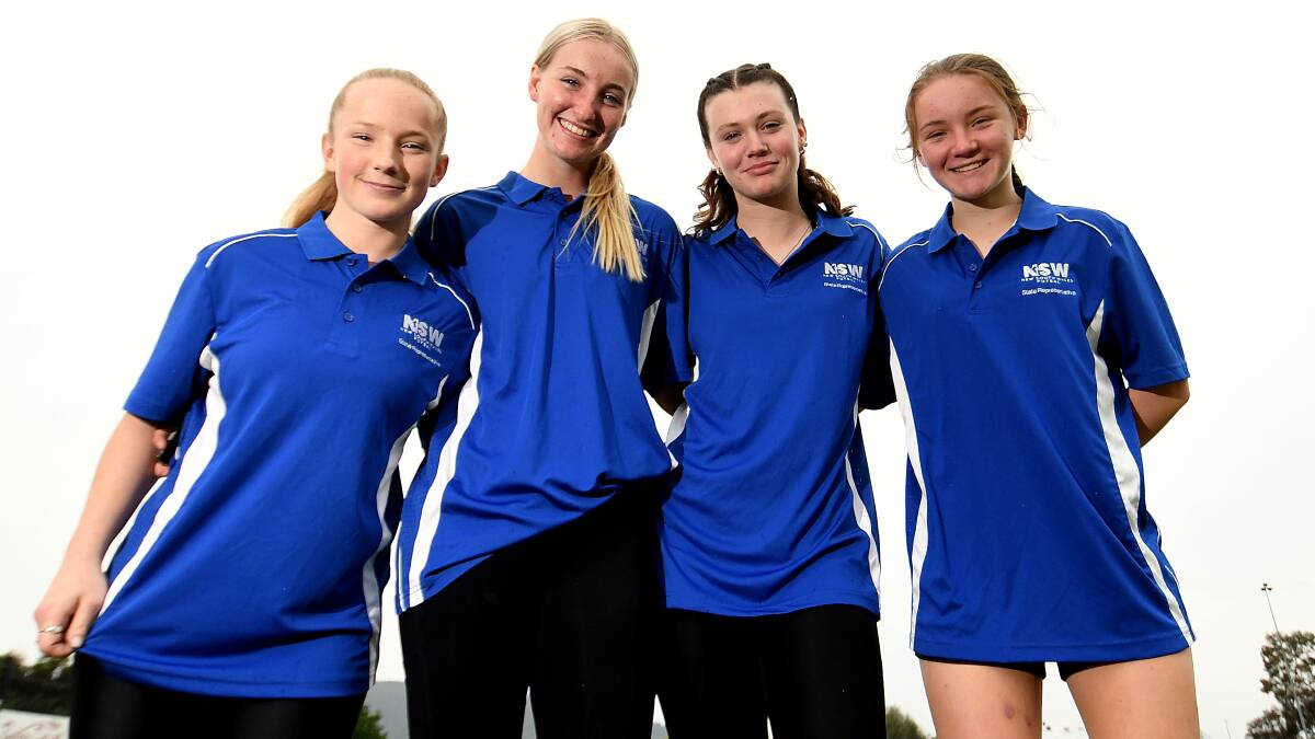 (From left) Lily Parsons, Jewels Guy, Jorja Roach and Brooke Wallis all played crucial roles for Far North NSW at the National Schools Futsal Championship in Brisbane. Picture by Gareth Gardner. 
