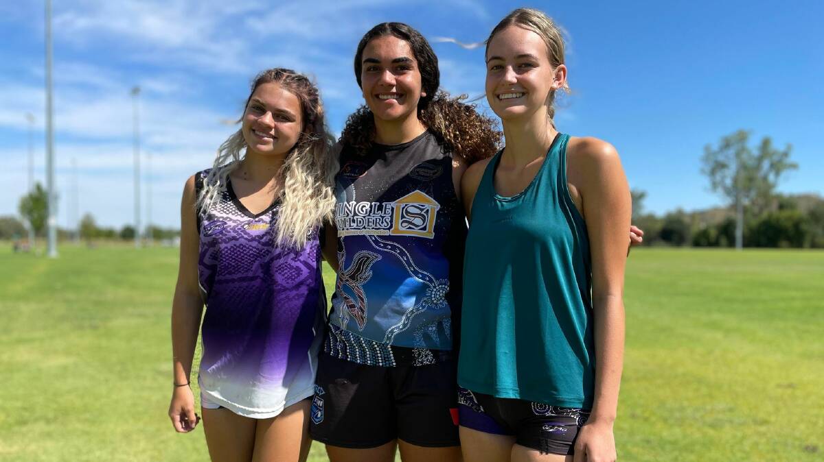 (From left) Tylana Lamb, Jamiah Hunt, and Imogen Smith are the three Tamworth locals who proudly represent their heritages as part of the Indigenous Australian teams this April. Picture by Zac Lowe.