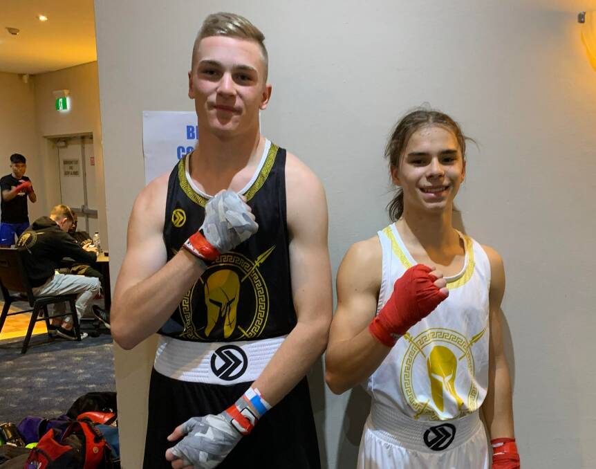 Marcus Hawkins (left) and Shaun Kampe produced standout performances in their fights over the weekend. Picture supplied.