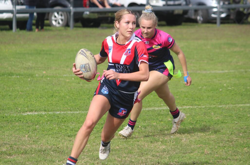 Ryan was one of a number of Roosters backs who used her pace to help the visitors get the edge over Dungowan on Saturday. Picture by Zac Lowe.