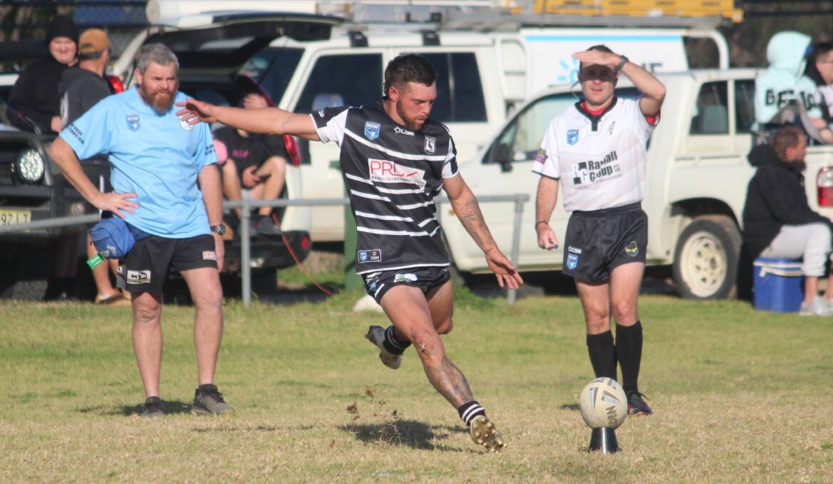 Mitch Doring played a key role in Werris Creek's win, kicking all five conversion opportunities. Picture by Zac Lowe.