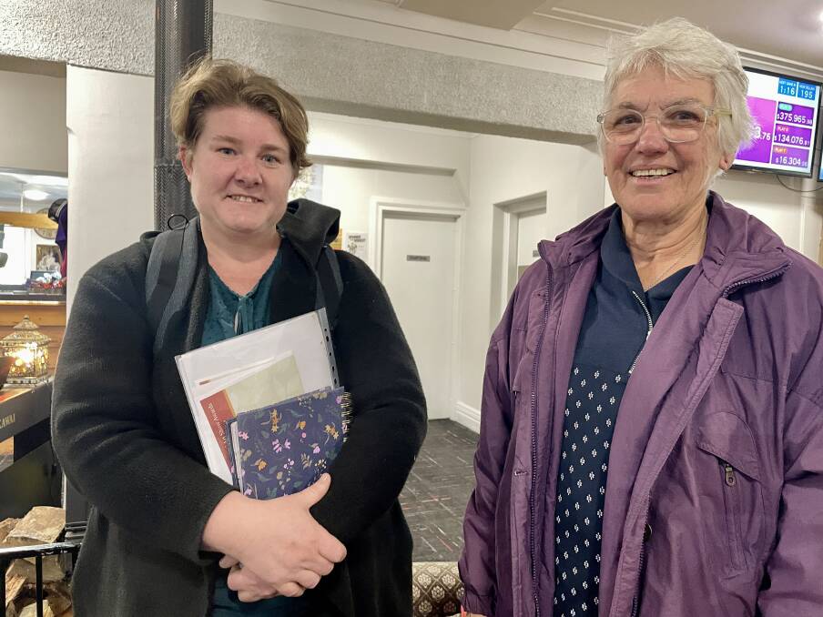 Haley Robinson, who took a Tamworth Camera Club group up to Bendemeer for the weekend, and Carolann Brown, who is involved in the art show and hall committees, were among those in attendance at Monday's meeting.