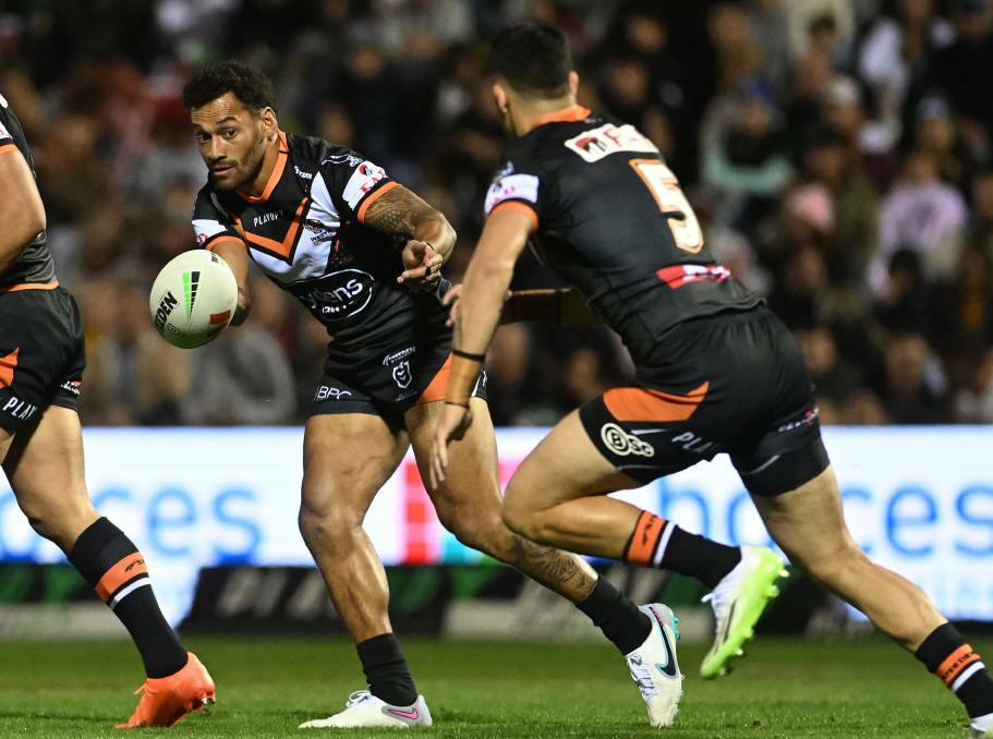 Api Koroisau and the Wests Tigers will be back in 2024. Picture by Gareth Gardner