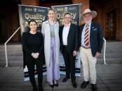 She's My Travel Agent's Lou Brock, Tamworth Business Chamber board member Katherine Sherrie and president Matthew Sweeney, and Tamworth mayor Russell Webb at last month's launch for the 2024 Tamworth Quality Business Awards. Nominations close on July 19. Picture by Peter Hardin
