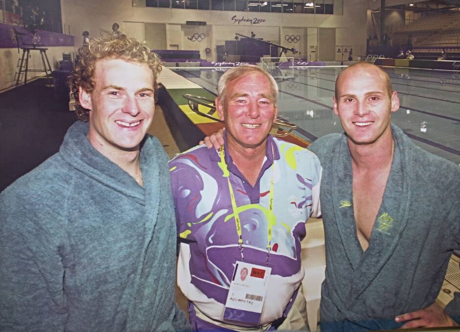 Ron (centre) with Craig Miller and Nathan Thomas at the Sydney 2000 Olympics.