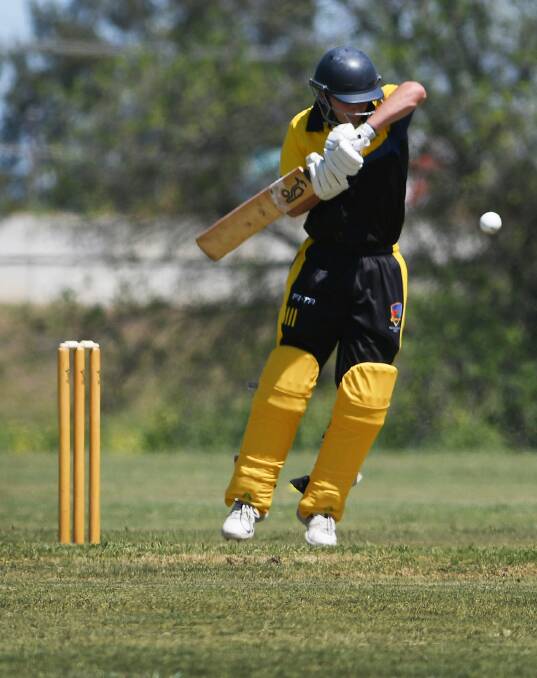On the front foot: Charlie Henderson has started the season in good form. He scored a half-century for the Northern Inland Gold side in the opening game of the weekend. Photo: Gareth Gardner 031020GGD02