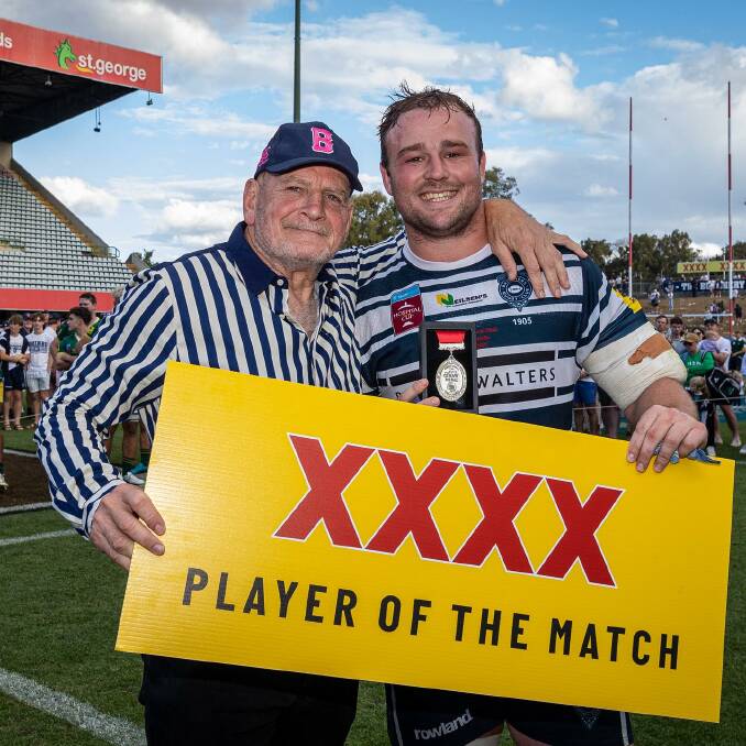 The Reds No.8 received the Tony Shaw Medal as the player of the grand final. Picture Brendan Hertel/QRU