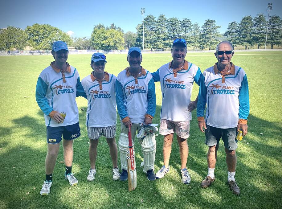 It was a special moment for (L-R) Kurt, Lachie, George, Clive and Col Barton at the recent Quirindi Super 8s, all playing together for the first time. Picture Supplied.