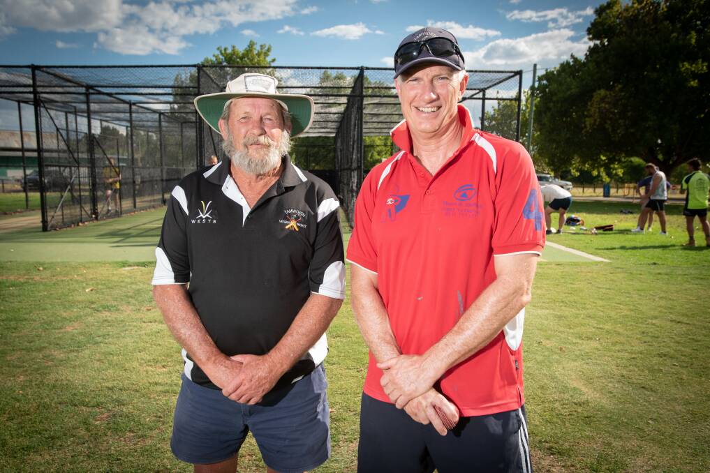 Tamworth over-70s captain Terry Murphy and 50s counterpart Steve Wilson are ready to pad up this weekend. Picture by Peter Hardin