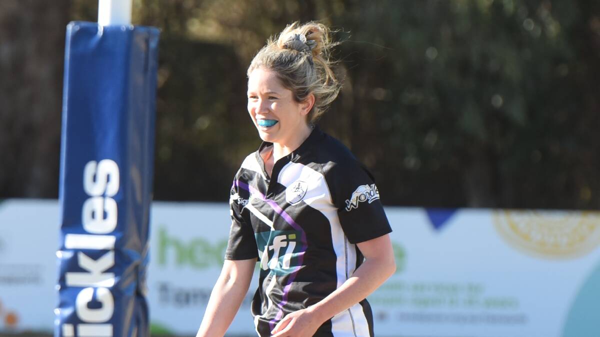 Tegan Nicholls is all smiles after scoring the Magpies final try of their win over Robb.