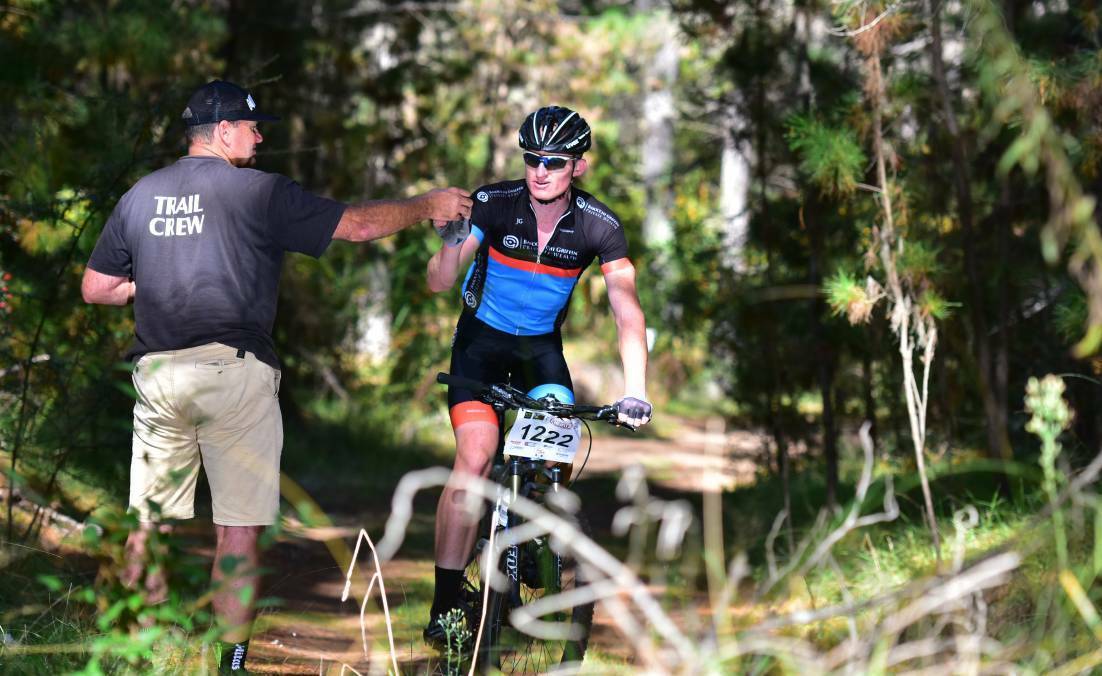 Putting himself to the test: Tamworth mountain biker Mick Sherwood, pictured here competing a couple of years ago, climbed the equivalent height of Mt Everest.