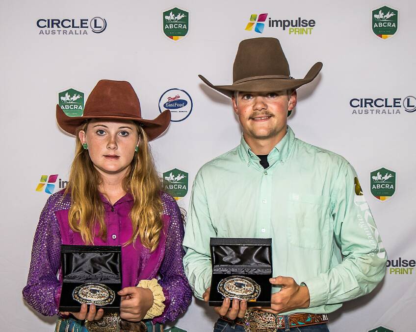 It was a Western Australian clean sweep for the overall champion honours in the juniors with Lucy Oversby crowned the all round cowgirl and Kayne Lincoln the cowboy. Picture Stephen Mowbray