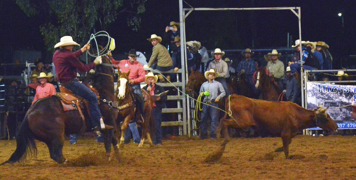 Kai Clark heads into the APRA National Finals in the No.1 sport in the team roping heeler standings. Picture Kenyon Sports Photos