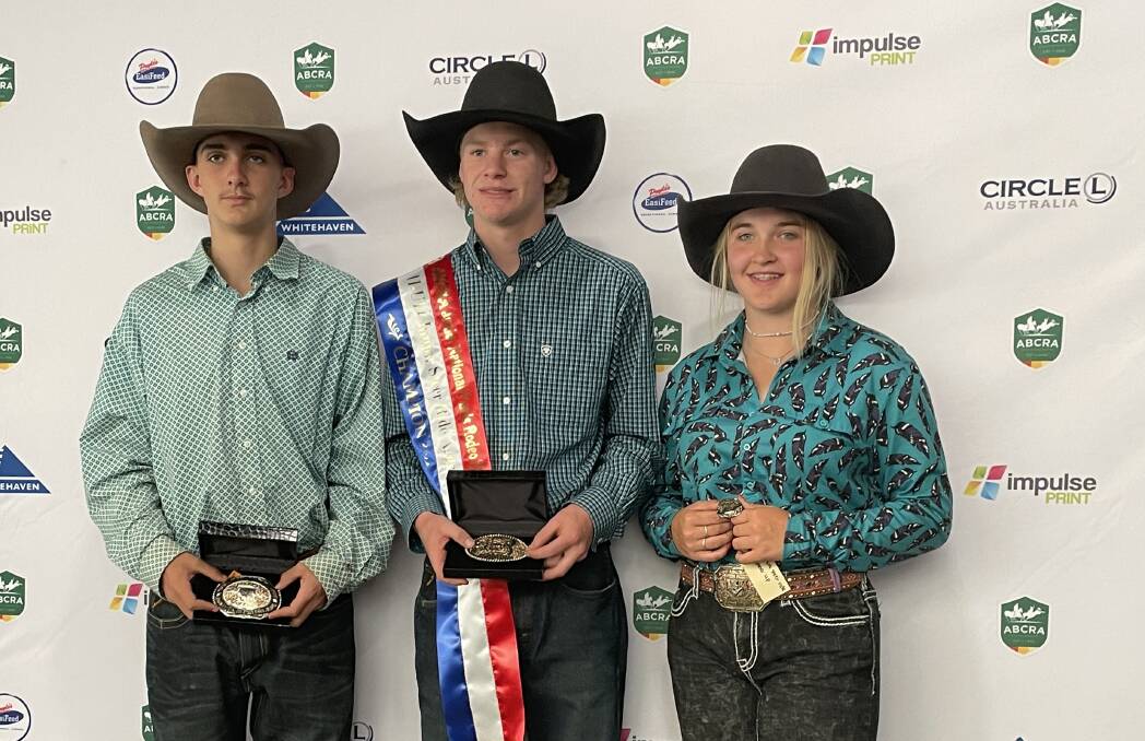 Watts (right) was runner-up for the combined 2021-22 season in the 11-U14 steer ride.