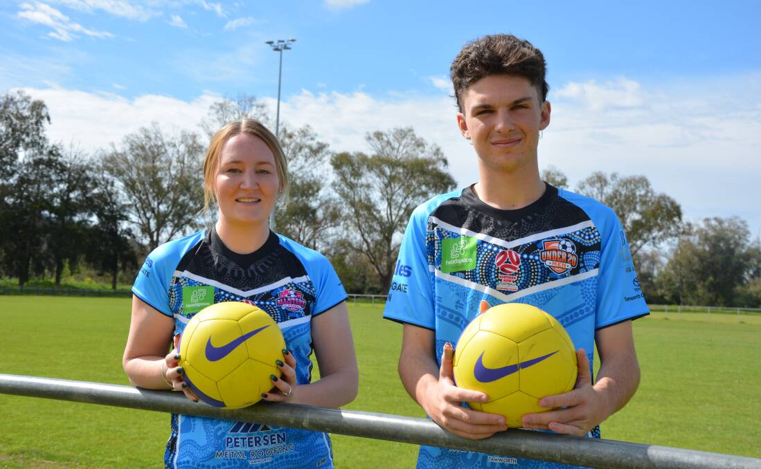 Cassi Tuson and Aden Hall will line up for the Allstars Blue sides in Saturday's Headspace Charity Football Day.
