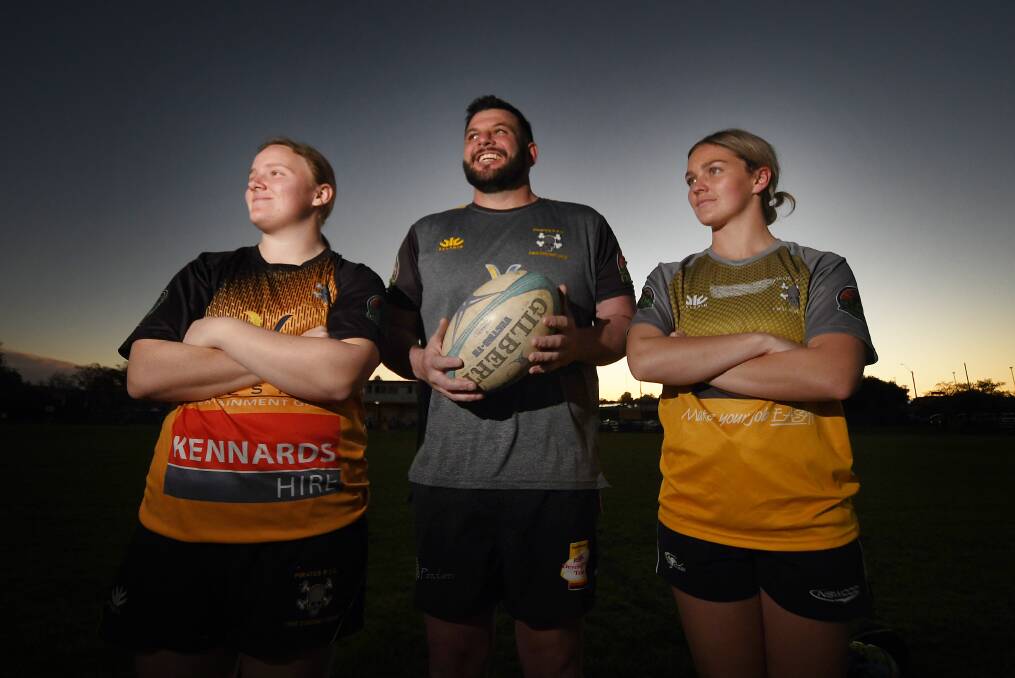 Pirates' Erika Maslen, Andrew Collins and Rosie Ferguson are off to Adelaide on Tuesday to play for NSW Country in the Australian Rugby Shield. Picture by Gareth Gardner 180822GGC