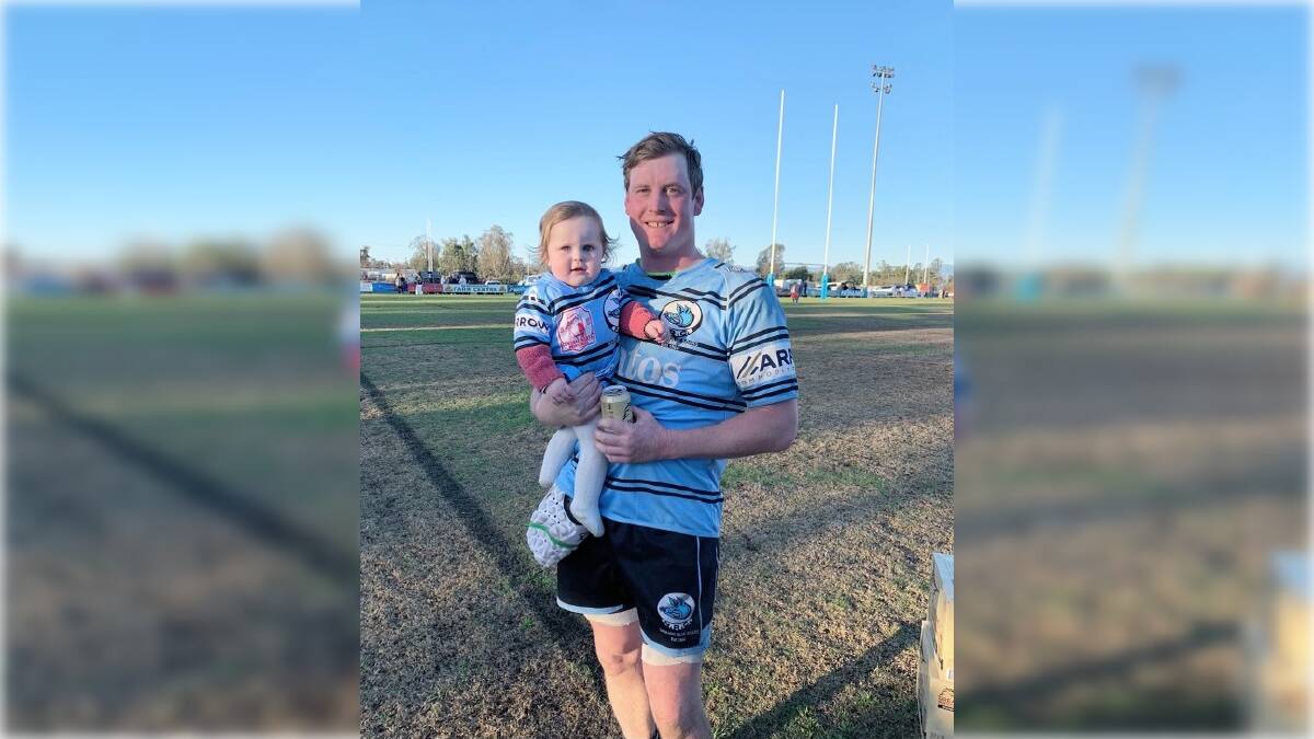2022 has been a breakout year for Narrabri No.8 Linton Grumley, pictured here with niece Ruby. Picture supplied