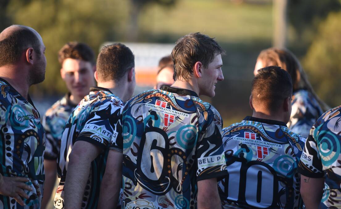 Sorensen is all smiles with his Magpies team-mates after their win over Barbarians.