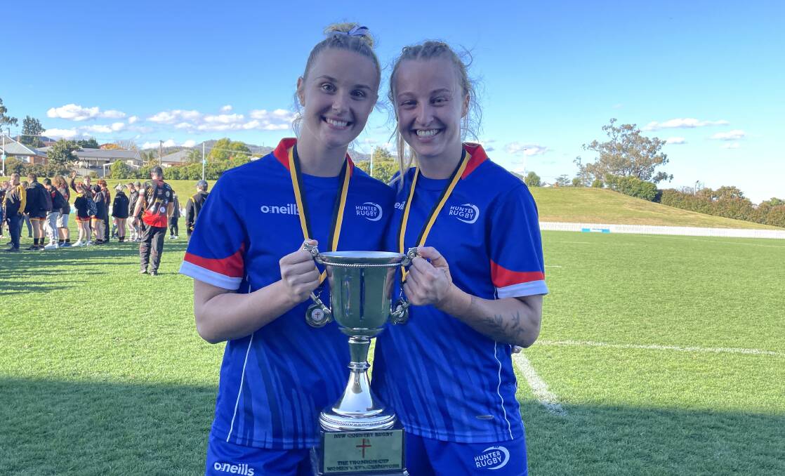 Guyra's Kasey Gaukroger (left) and Armidale's Georgie Ball are along with their Hunter team-mates the queens of country rugby once again.