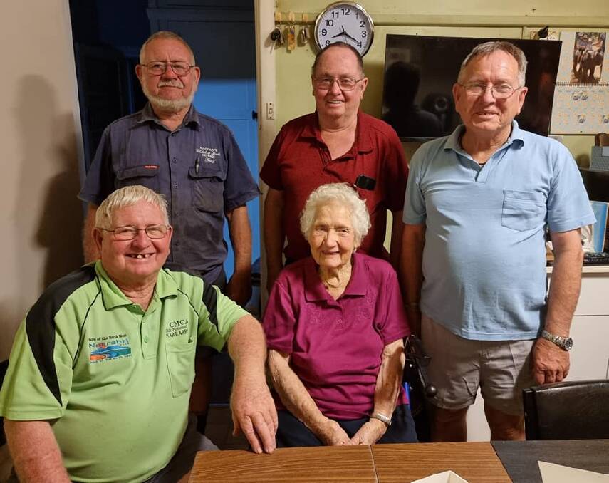 Birthday girl: Doreen Shepherdson celebrates her 95th birthday with her four sons.